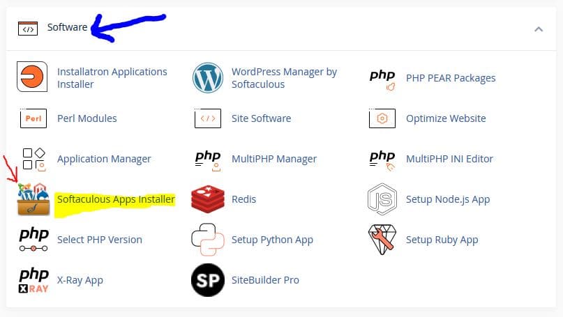 Softaculous Apps Installer in HostPinnacle