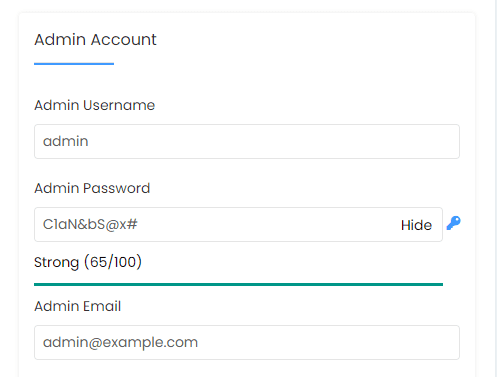 Softaculous Wp Admin Account Settings